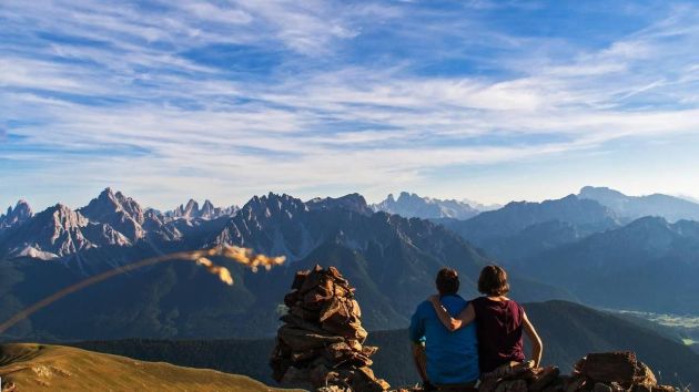 Blick vom Pfannhorn auf die Dolomiten